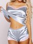 Christmas Sexy Contrast Camisole Shorts Home Pajama Set