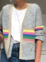 Loose Casual Color Block Sweater Coat
