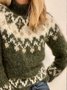 Boho Ethnic Turtleneck Sweater