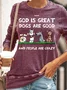 Women's Crew Neck Text Letters Casual Spring/Fall Cotton-Blend Long Sleeve Sweatshirt