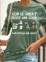 Women's Crew Neck Text Letters Casual Spring/Fall Cotton-Blend Long Sleeve Sweatshirt