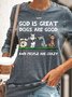 Women's Crew Neck Text Letters Casual Spring/Fall Cotton-Blend Long Sleeve Sweatshirt