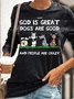Women's Crew Neck Text Letters Casual Spring/Fall Cotton-Blend Long Sleeve Sweatshirt