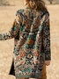 Cross Neck Loose Ethnic Other Coat