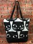 Casual Black Cat Pattern Shoulder Bag Cat Pattern Shopping Bag Everyday Outing Clothing Matching