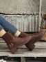 Retro Stitching Lace-up Zipper Boots