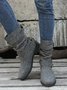 Ruched Buckle Casual Leather Booties