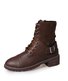 Retro Stitching Lace-up Zipper Boots