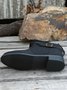 Ruched Buckle Casual Leather Booties