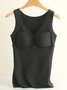 Women's Fixed Chest Pad Seamless Heat Develvet Warm Bottoming Vest Plus Size