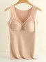 Women's Fixed Chest Pad Seamless Heat Develvet Warm Bottoming Vest Plus Size
