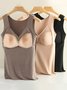 Women's Fixed Chest Pad Seamless Heat Develvet Warm Bottoming Vest Plus Size