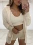 Homewear Sleeve Fur Fashion Three-piece Back Long Velvet Casual Heart Plus Size