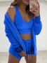 Homewear Sleeve Fur Fashion Three-piece Back Long Velvet Casual Heart Plus Size