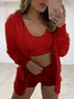 Homewear Sleeve Fur Fashion Three-piece Back Long Velvet Casual Heart Plus Size