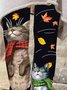 Women's Black legging Christmas Cute Cat Print Thick Warm Leggings