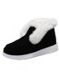 Women Warm Plus Size Casual Color Block Flat Heel Furry Snow Boots