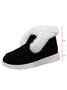 Women Warm Plus Size Casual Color Block Flat Heel Furry Snow Boots