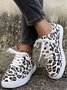 Christmas Red Plaid Black And White Plaid Leopard Casual Flat Shoes