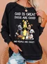 Women's Crew Neck Text Letters Casual Spring/Fall Long Sleeve Sweatshirt