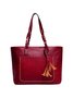 Vintage Oil Waxed Leather Fringe Zip Shoulder Bag Tote Bag