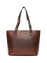 Vintage Oil Waxed Leather Fringe Zip Shoulder Bag Tote Bag