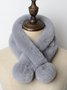 Casual Solid Color Plush Ball Scarf Everyday Clothing Accessories