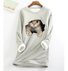 Casual Crew Neck Fluff/Granular fleece fabric Loose H-line Cat Sweatshirt