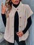 Women Casual Lambswool Plain Teddy Half Turtleneck Short Sleeve Jacket