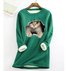 Casual Crew Neck Fluff/Granular fleece fabric Loose H-line Cat Sweatshirt