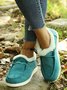 Corduroy Upper Plush Casual Flats