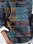 Color Block Vintage Crew Neck Top