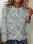 Crew Neck Floral Casual T-Shirt