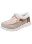 Corduroy Upper Plush Casual Flats