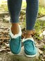 Corduroy Upper Plush Casual Flats