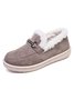 Womens's Plain Slip On Faux Fur Lined Flat Peas Shoes