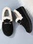 Womens's Plain Slip On Faux Fur Lined Flat Peas Shoes