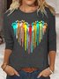 Women's Long Sleeve Blouse Spring/Fall Text Letters Crew Neck Daily Going Out Casual Top