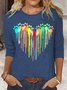 Women's Long Sleeve Blouse Spring/Fall Text Letters Crew Neck Daily Going Out Casual Top