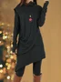Long Sleeve Turtleneck Asymmetric Tunic Dress