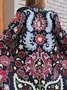 Boho Crew Neck Floral Overcoat