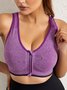 Shockproof Push Up Quick Dry Front Zip Sports Bra Plus Size