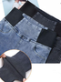 Women High Waist  Warmth Plain Denim Casual  Tight Thicken Leggings