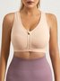 Shockproof Push Up Quick Dry Front Zip Sports Bra Plus Size