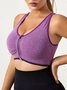 Shockproof Push Up Quick Dry Front Zip Sports Bra Plus Size