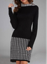 Geometric Crew Neck Regular Fit Dress