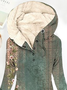 Floral Fluff/Granular Fleece Fabric Casual Dress
