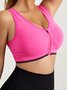 Shockproof Push Up Quick Dry Front Zip Sports Bra Plus Size