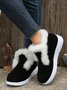 Women Warm Plus Size Casual Color Block Flat Heel Furry Snow Boots