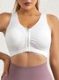Shockproof Push Up Quick Dry Front Zip Sports Bra Plus Size
